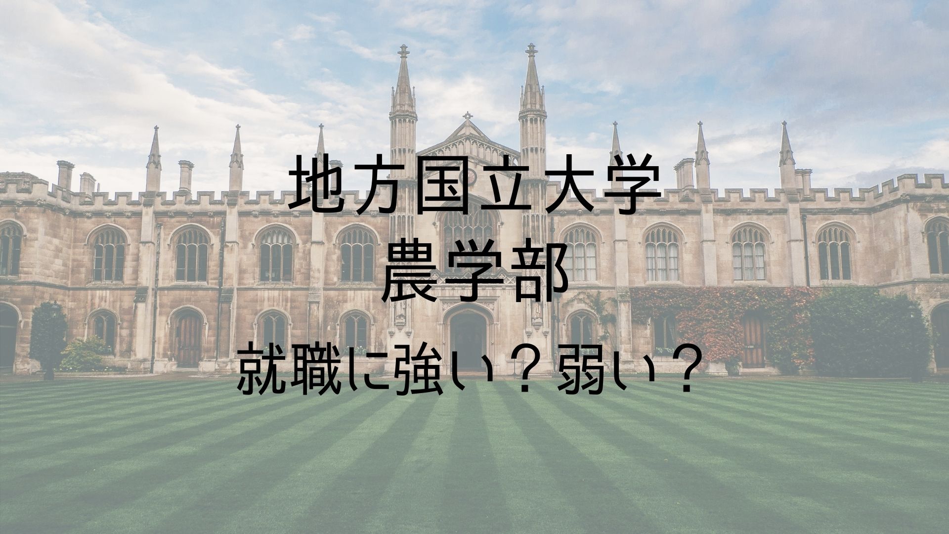 地方国立大学農学部は就職に強い 弱い 体験談 秘書ブログ 地方国立大学農学部は就職に強い 弱い 体験談