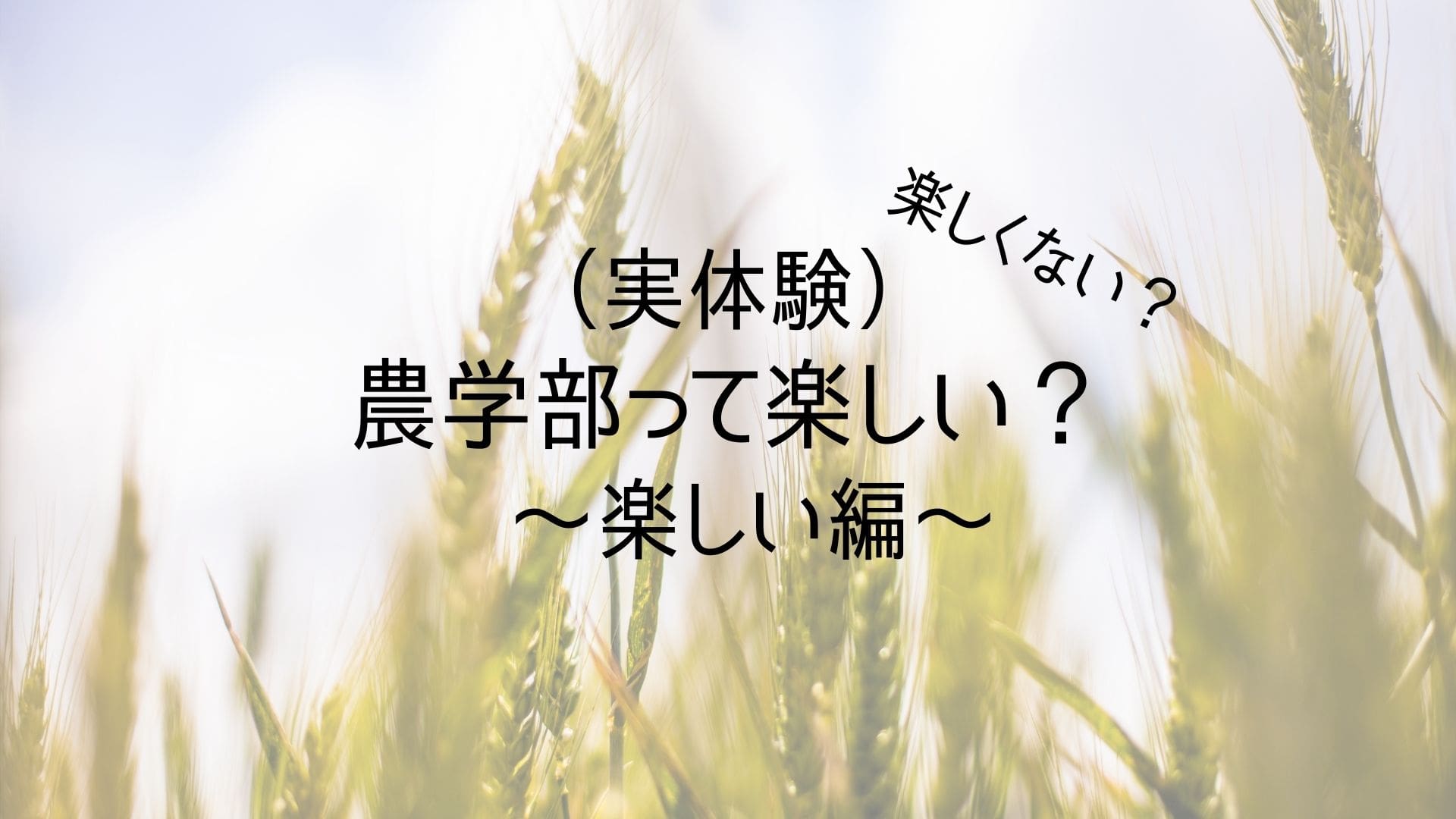 大学 農学部って楽しそう 楽しくない 体験談 秘書ブログ